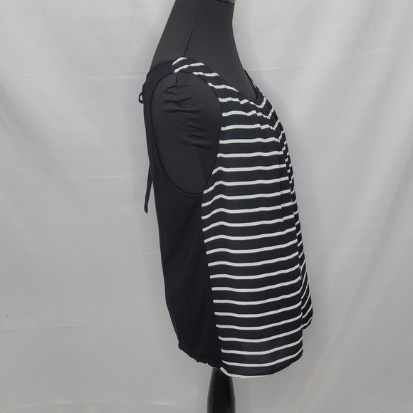 Elle Sleeveless Striped Tie Back Blouse Size L - Picture 6 of 14